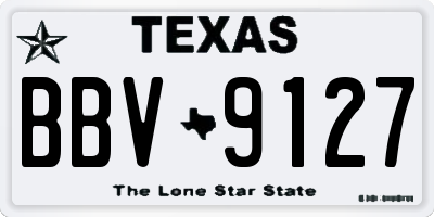 TX license plate BBV9127
