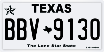 TX license plate BBV9130