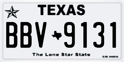 TX license plate BBV9131