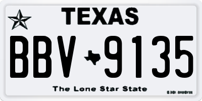 TX license plate BBV9135