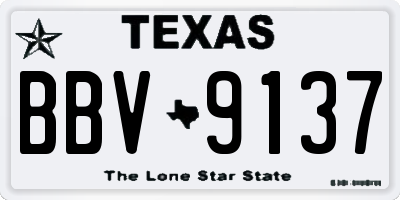 TX license plate BBV9137