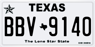 TX license plate BBV9140