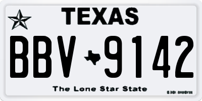 TX license plate BBV9142