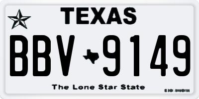 TX license plate BBV9149