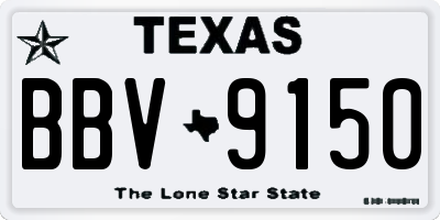 TX license plate BBV9150