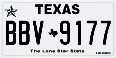 TX license plate BBV9177