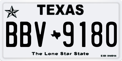 TX license plate BBV9180