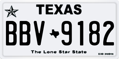 TX license plate BBV9182