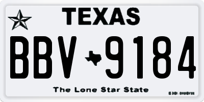 TX license plate BBV9184