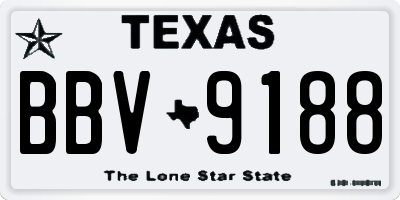 TX license plate BBV9188
