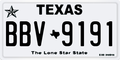 TX license plate BBV9191