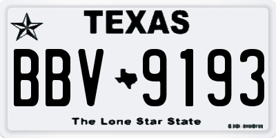 TX license plate BBV9193