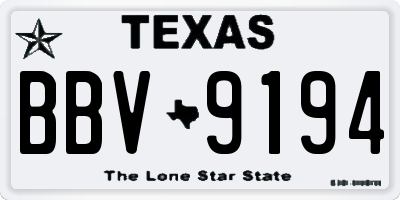 TX license plate BBV9194
