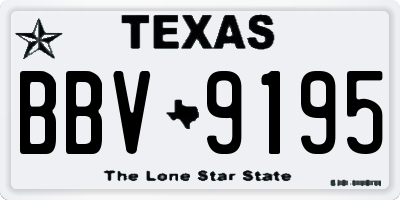 TX license plate BBV9195