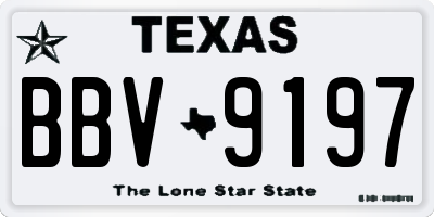 TX license plate BBV9197