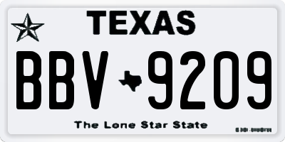 TX license plate BBV9209
