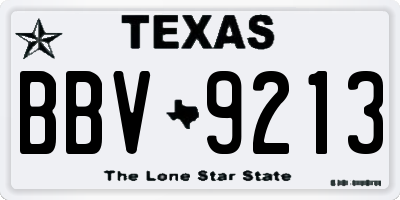 TX license plate BBV9213