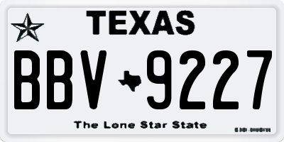 TX license plate BBV9227
