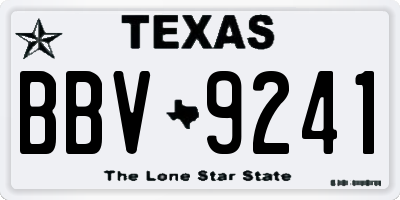 TX license plate BBV9241