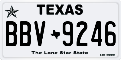 TX license plate BBV9246