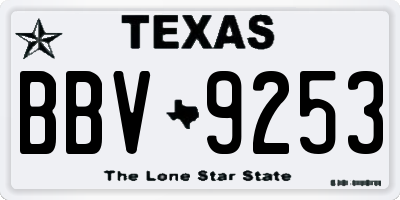 TX license plate BBV9253