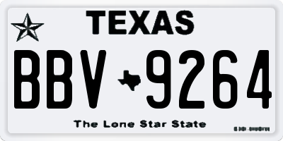 TX license plate BBV9264