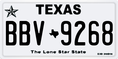 TX license plate BBV9268