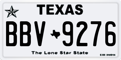 TX license plate BBV9276