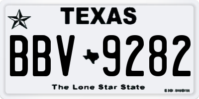 TX license plate BBV9282
