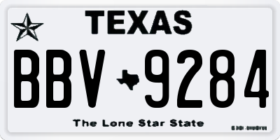 TX license plate BBV9284