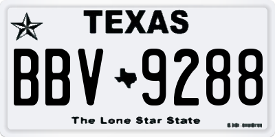 TX license plate BBV9288