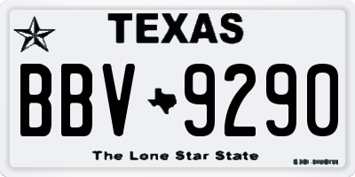 TX license plate BBV9290