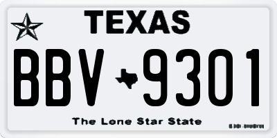 TX license plate BBV9301