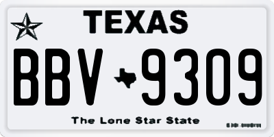 TX license plate BBV9309