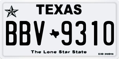 TX license plate BBV9310