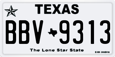 TX license plate BBV9313