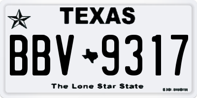 TX license plate BBV9317