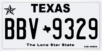TX license plate BBV9329
