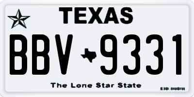TX license plate BBV9331