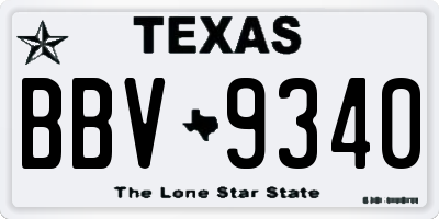 TX license plate BBV9340