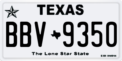 TX license plate BBV9350