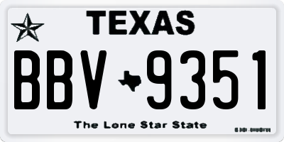 TX license plate BBV9351