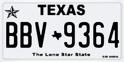 TX license plate BBV9364