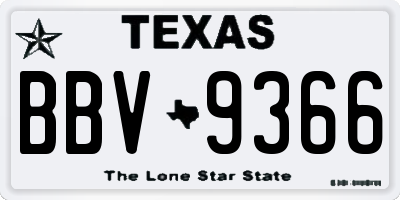 TX license plate BBV9366