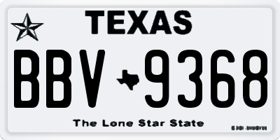 TX license plate BBV9368
