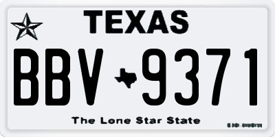 TX license plate BBV9371