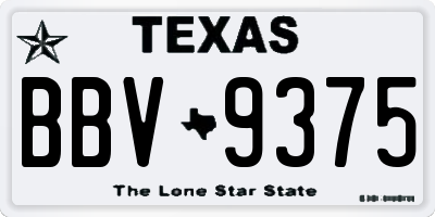 TX license plate BBV9375