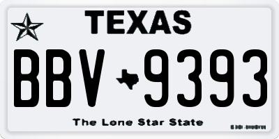 TX license plate BBV9393