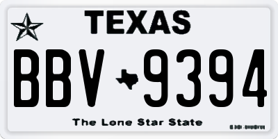 TX license plate BBV9394