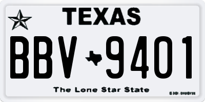 TX license plate BBV9401